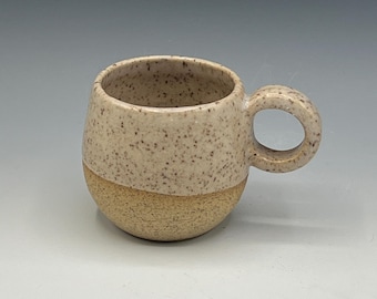 Wheel-thrown espresso mug with soft white glaze