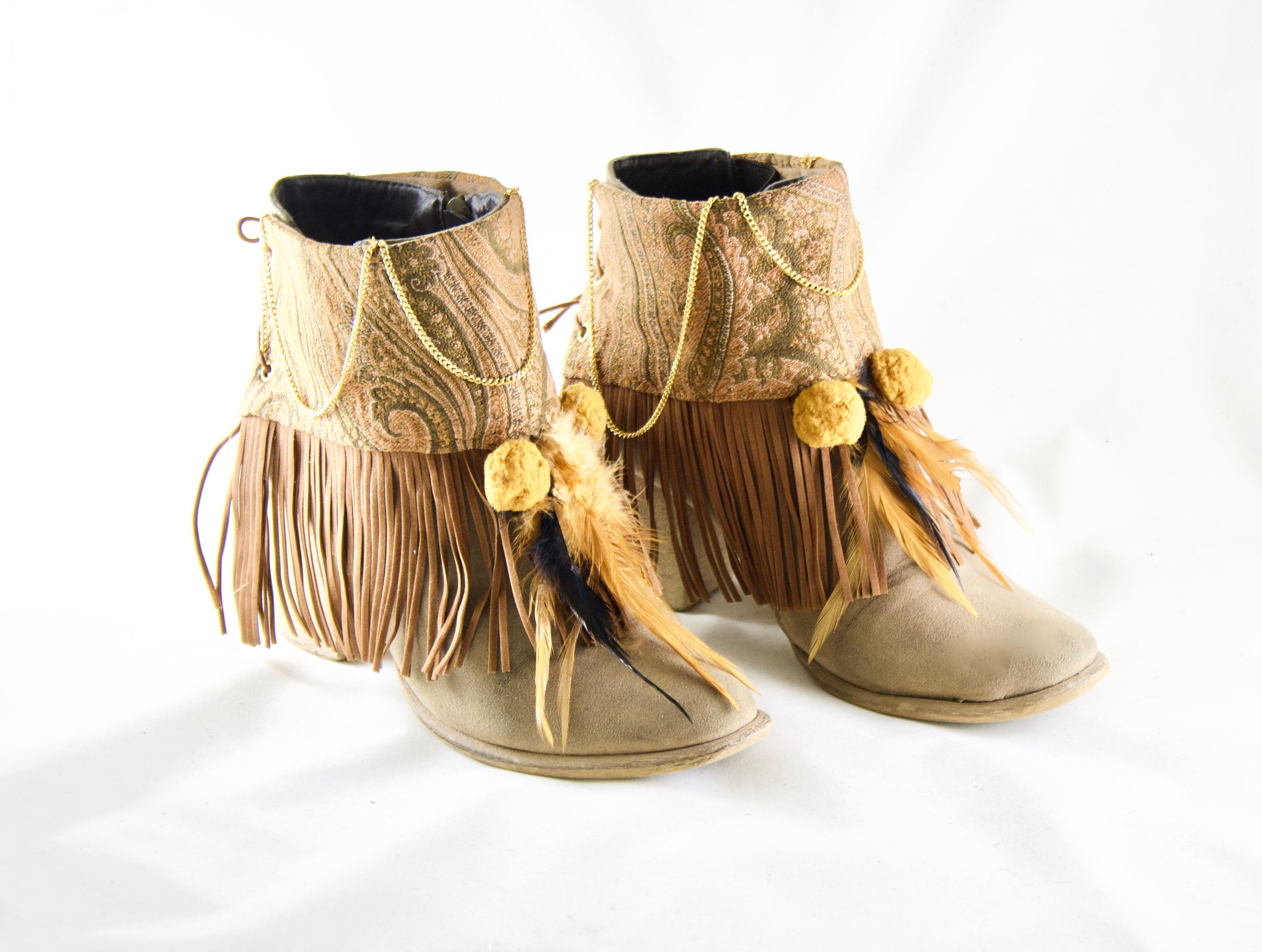 boots with fabric cuff