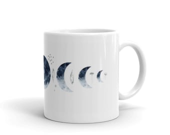 Moon Phase Glossy Mug   Triple moon Mug   Wicca Coffee Cup   Wicca Coffee Mug   Witchy Gift