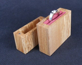 Slim Beech Wood Engagement Proposal Ring Box