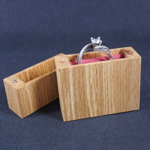 Slim Beech Wood Engagement Proposal Ring Box