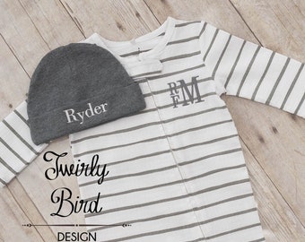 Baby Boy Outfit and Hat Personalized