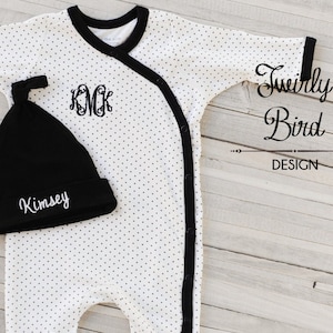 Classic Baby Girls Coming Home Outfit Black and Ivory