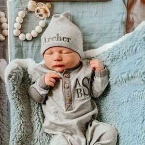 Coming Home Outfit Baby Boy Go Home Outfit Personalized Newborn Baby Boy Outfit Baby Shower Gift for Newborn Boy Hospital Take Home Outfit image 1