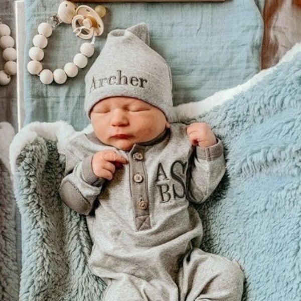 Coming Home Outfit Baby Boy Go Home Outfit Personalized Newborn Baby Boy Outfit Baby Shower Gift for Newborn Boy Hospital Take Home Outfit