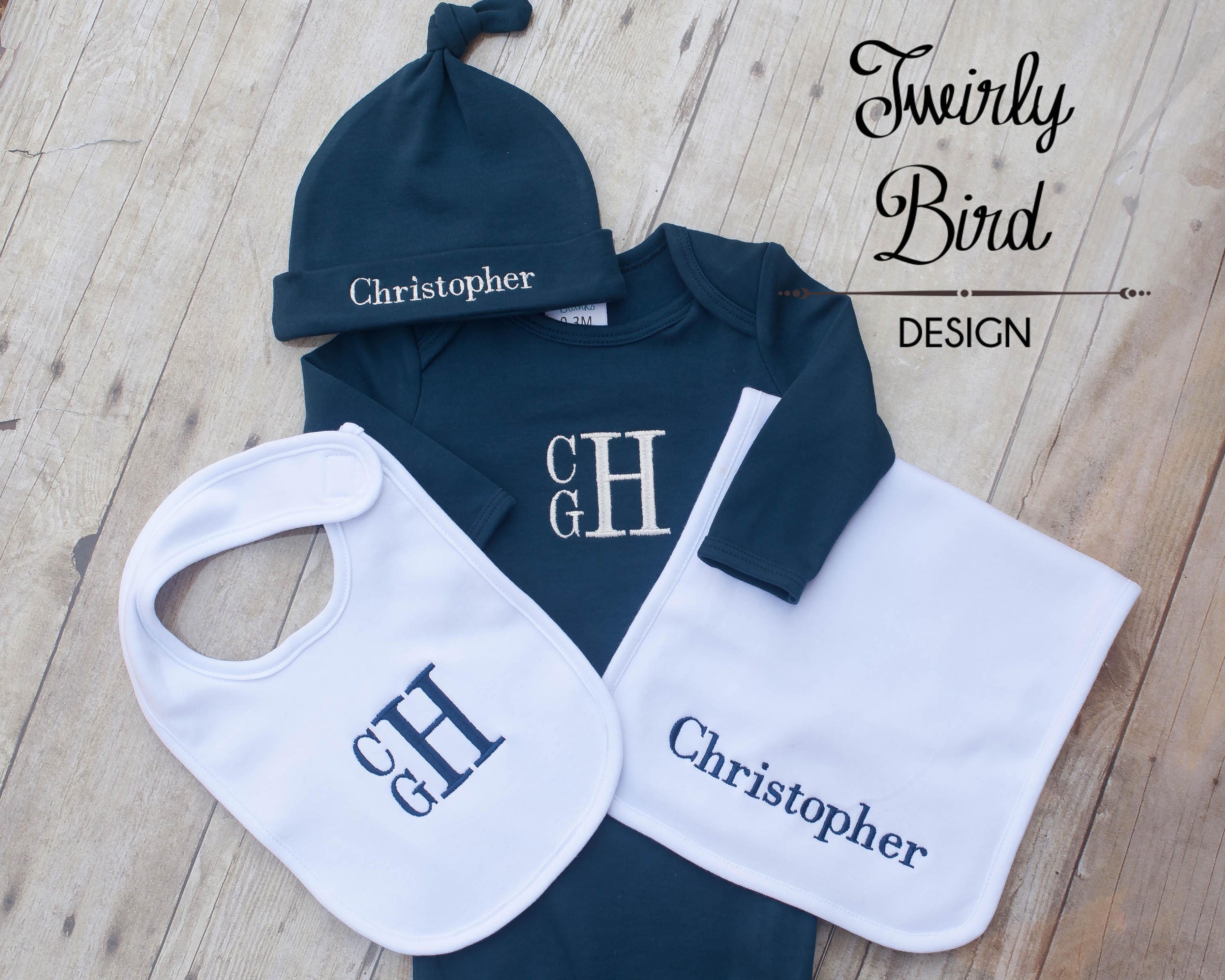 Boy Baby Gown Baby Boy Gown BLue Baby Gown Baby Shower Gift Boy