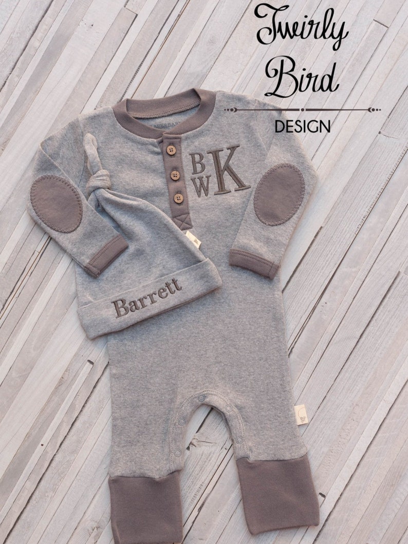 Tenue Retour à la maison pour bébé garçon Tenue personnalisée pour nouveau-né pour bébé garçon, cadeau de shower de bébé pour nouveau-né garçon, tenue à emporter pour l'hôpital image 2