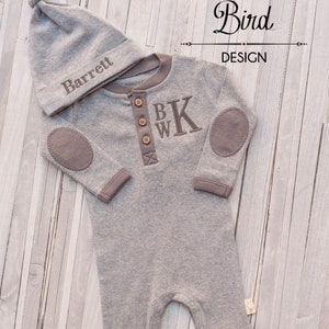 Baby Boy Coming Home Outfit Personalized, Newborn Baby Boy Outfit image 3