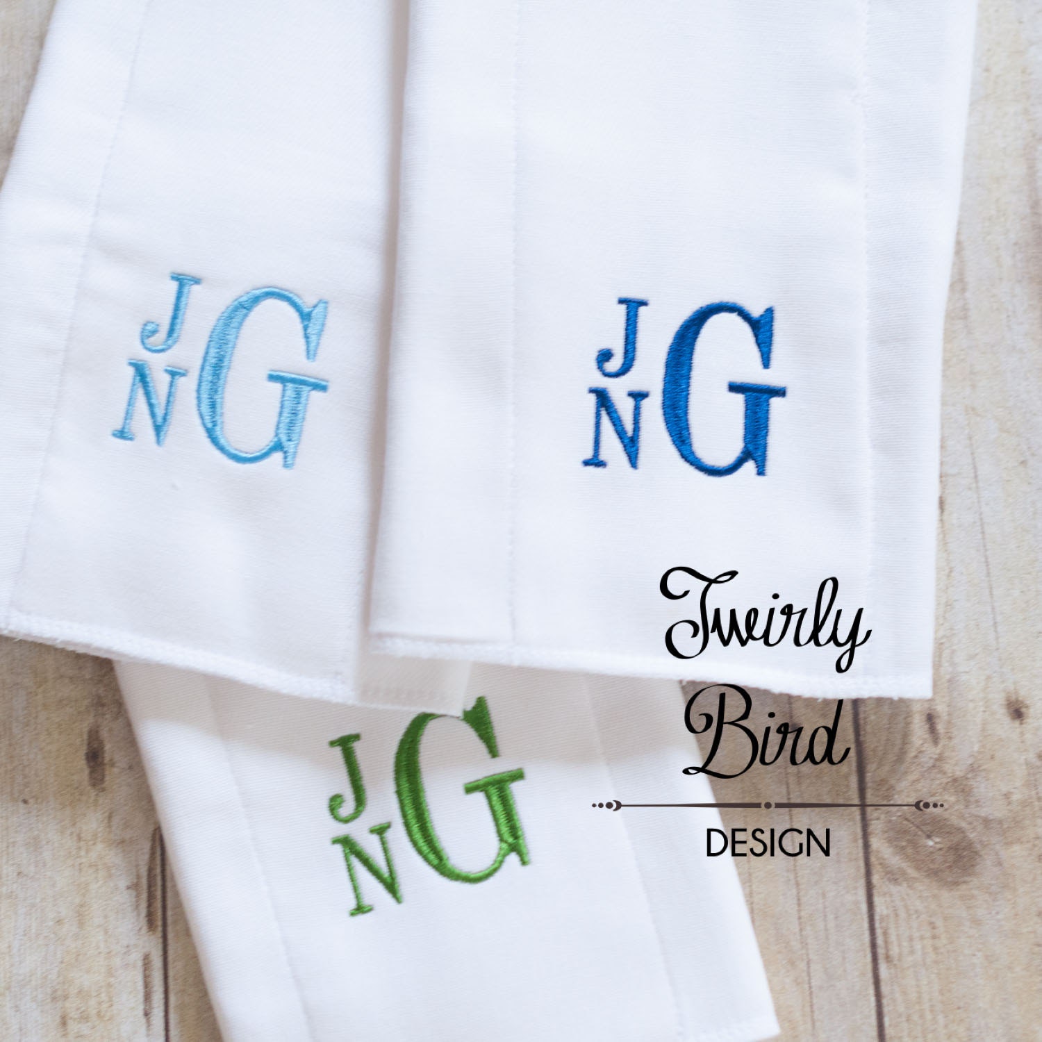 monogrammed burp cloths