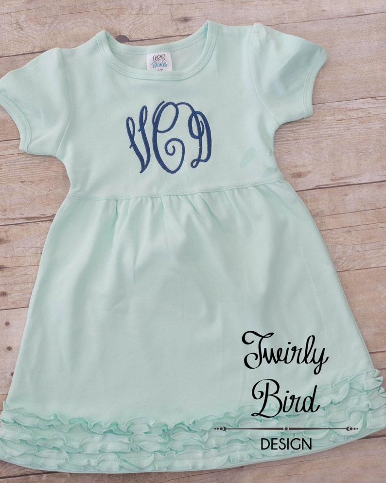 Monogrammed Dress Toddler Girls Monogram Dress Monogrammed Etsy