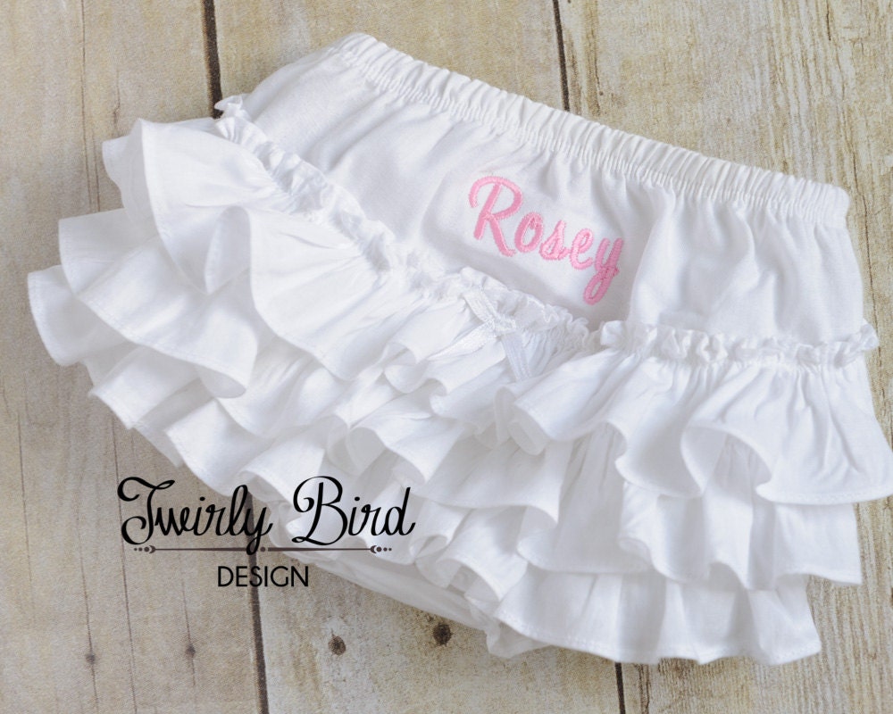 Ruffle Bloomers Personalized Diaper Cover Monogrammed Baby Bloomers