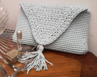 PATTERN: day clutch, aquamarine clutch, crocheted clutch, crocheted pochette, aquamarine pochette