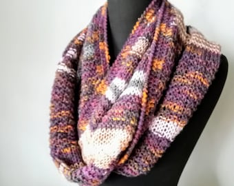 knitted infinity scarves, handmade infinity scarves, multicolored scarves, wool scarves