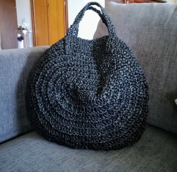 PATTERN Black Raffia Bag Crochet Raffia Bag Raffia Bag Summer