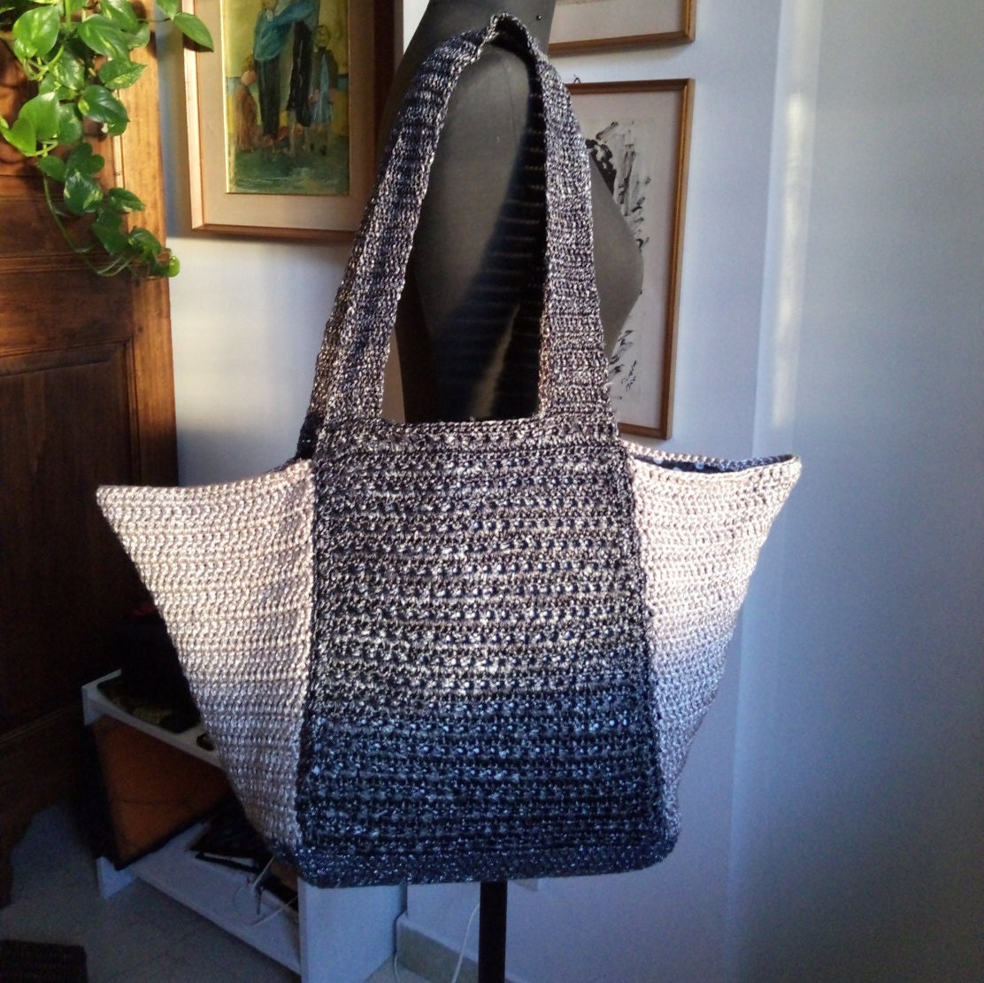 PATTERN: Metallic tote bag metallic cotton bag gray tote | Etsy