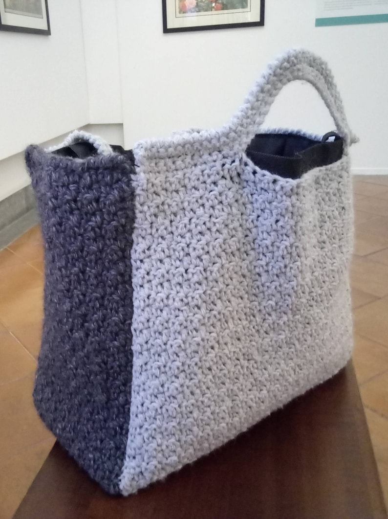 PATTERN: Gray tote bag wool handbag tote bag gray wool tote | Etsy