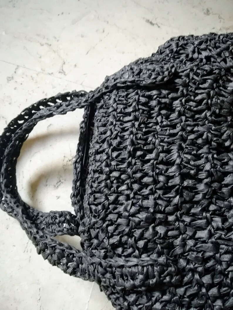 PATTERN Black Raffia Bag, Crochet Raffia Bag, Raffia Bag, Summer Bag Etsy