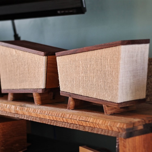 Handmade Black Walnut & Hickory Wood Bookshelf Speakers Pair Etsy
