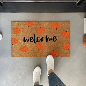 Thanksgiving Doormat, Pumpkin Doormat, Fall Doormat for front porch, Fall Porch Decor, Halloween Doormats funny, Halloween Decor for home