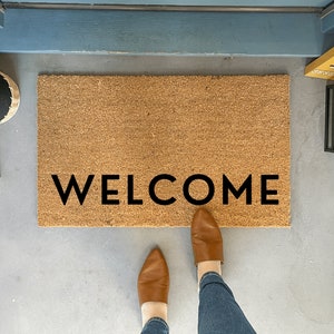 Ultra Modern Decor, Welcome Doormat Outdoor, Front Porch Decor, Mid-Century Decor, Entryway Rug, Modern Doormat, Coir mat, Front Door Mat