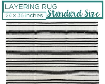 Black and White Striped Rug, Doormat Layering Rug, Small Accent Rug, Boho Area Rug, Layered Doormat, Front Porch Rugs, Outdoor Entry Rug