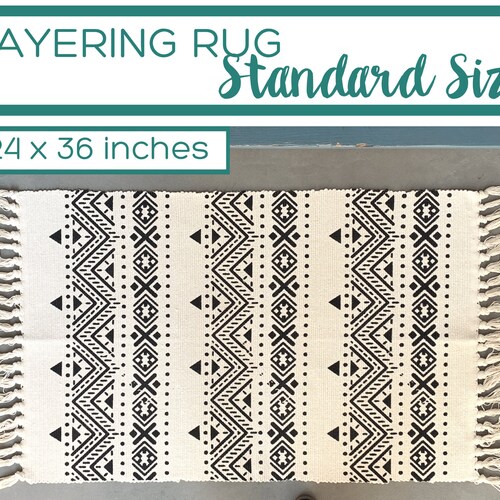 Boho Area Rug / Black and White Pattern Area Rug / Doormat - Etsy