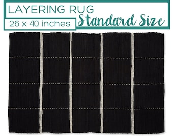 Black Accent Rug, Doormat Layering Rug, Boho Rug, Small Scatter Rug, Outdoor Entry Mats, Black Area Rug, Farmhouse Rug, Nickel Designs