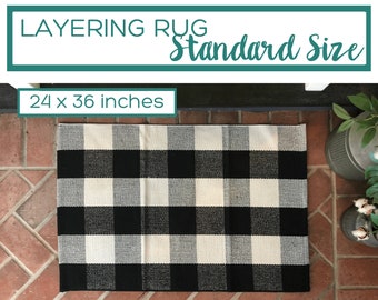 Doormat Layering Rug /Buffalo Check Entry Rug / Buffalo Plaid / Accent Rug / Black and White Area Rug / Nickel Designs / Scatter Rug