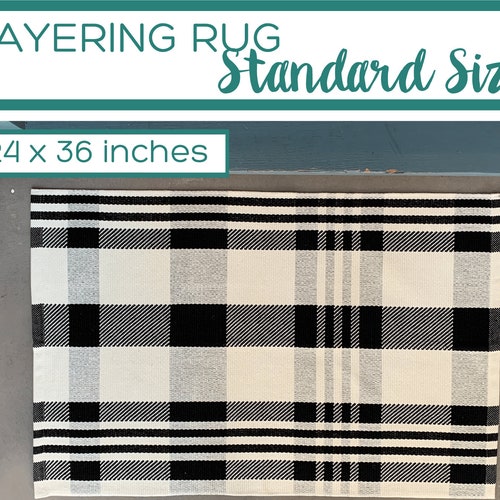 Oversized Navy Buffalo Check Entry Rug / Doormat Layering Rug Etsy