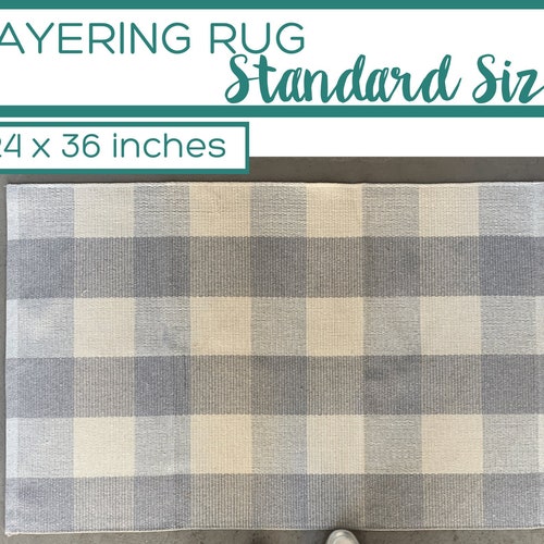 Doormat Layer Rug / Grey Buffalo Check Entry Rug / Accent Rug Etsy