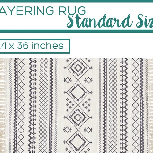 Grey and White Boho Pattern Rug / Doormat Rug / Aztec Rug / - Etsy