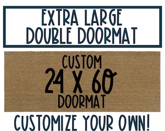 Custom Double Door Mat, Extra Long Welcome Mat, Large Doormat, Monogram Welcome Mat, Housewarming Doormat, Personalized Gift
