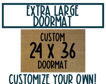 Large Door Mat, 24 x 36 Inch Welcome Mat, Custom Double Doormat, Personalized Doormat, Custom Last Name Doormat, Housewarming Door Mat
