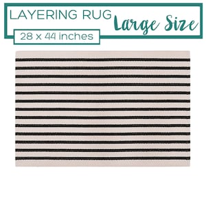 Black and White Striped Rug, Doormat Layering Rug, Small Accent Rug, Modern Rug, Layered Doormat, Small Rug for Bathroom, Layering Doormat