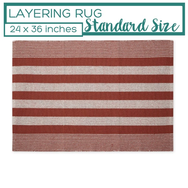 Striped Rug, Red Rug for Doormat, Striped Rug for Porch, Doormat Layering Rug Valentines, Small Rug, Layered Doormat, Entryway rug red