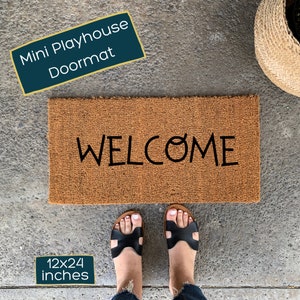 Mini Playhouse Doormat, Skinny Doormat, Playhouse Decor, Playhouse Sign, Kids Playhouse Outdoor, Kids Rug, Small Doormat, Coir Doormat