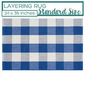 Blue and White Rug, Buffalo Plaid Rug, Doormat Layering Rug, Accent Rug, Small Rug for Bathroom, Layered Doormat, Entryway rug, Checker Rug