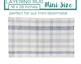 Mini Plaid Entry Rug, Small Doormat Layering Rug, Playhouse Rug Blue, Buffalo Plaid Accent Rug, Blue Area Rug, Scatter Rug for Spring