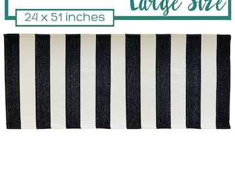 Black and White Striped Rug, Doormat Layering Rug, Small Accent Rug, Modern Rug, Layered Doormat, Rug Runner, Layering Doormat for porch