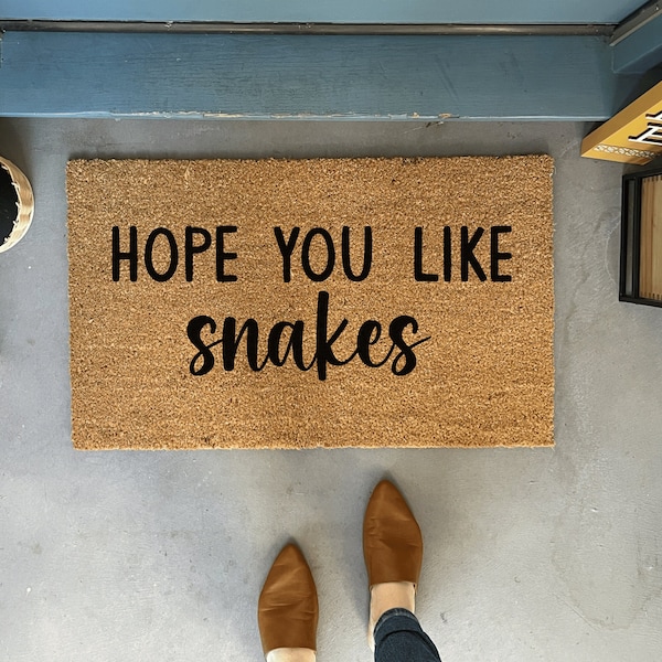 Hope you like snakes doormat, funny doormat, Animal Doormat, Rude Door Mat, Welcome Mat snake, New snake Gifts, snake Mom Gift snake Dad