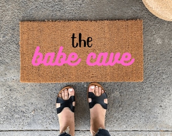 Playhouse Doormat, Mini Doormat, Playhouse Decor, Name Door mat, Skinny Doormat, Small Doormat, Babe cave doormat, Playhouse Accessories