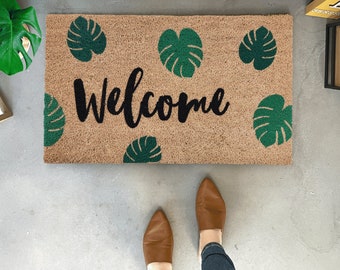 Monstera Doormat,  Monstera Deliciosa, Plant Doormat, Summer Doormat, Modern Doormat, Doormat Outdoor, Doormat Personalized, New Home gift