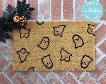 Halloween Doormat, Ghost Welcome Mat, Thanksgiving Doormat, Fall Decor, Door Mat, Doormats Outdoor, Fall Doormat for porch, Boo Doormat