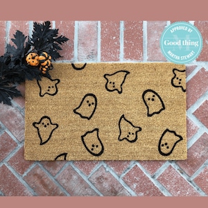 Halloween Doormat, Ghost Welcome Mat, Thanksgiving Doormat, Fall Decor, Door Mat, Doormats Outdoor, Fall Doormat for porch, Boo Doormat