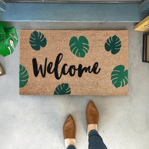 Monstera Doormat,  Monstera Deliciosa, Plant Doormat, Summer Doormat, Modern Doormat, Doormat Outdoor, Doormat Personalized, New Home gift