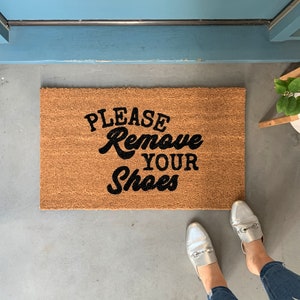 Enlevez vos chaussures de paillasson, paillassons drôles, perdre les chaussures, paillasson chaussures, cadeau pour la nouvelle maison, paillasson mignon, paillasson grossier, paillasson en fibre de coco