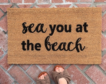 Paillasson maison de plage, paillasson drôle, paillassons d'été, paillasson d'extérieur, déco maison de plage, déco plage, déco porche d'entrée, tapis d'été