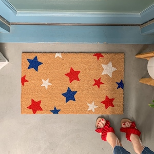 Summer Stars Doormat / Summer Doormat / Fourth of July Doormat / Red White Blue / 4th of July Doormat / Custom welcome mat / Housewarming