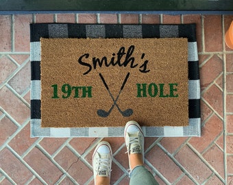 Fathers Day Gift Golf, Golf Doormat, Sports Door Mat, Golf Decor, Golf Gift Women, Front Door Mat, Personalized Doormat, Golfer Gift for Men