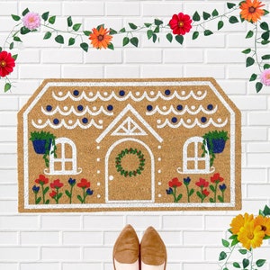 Flower Doormat Colorful, Spring Doormat Large, Spring Door Decor, Cottage Doormat, Spring Decor for Porch, Floral Doormat, Spring Rug